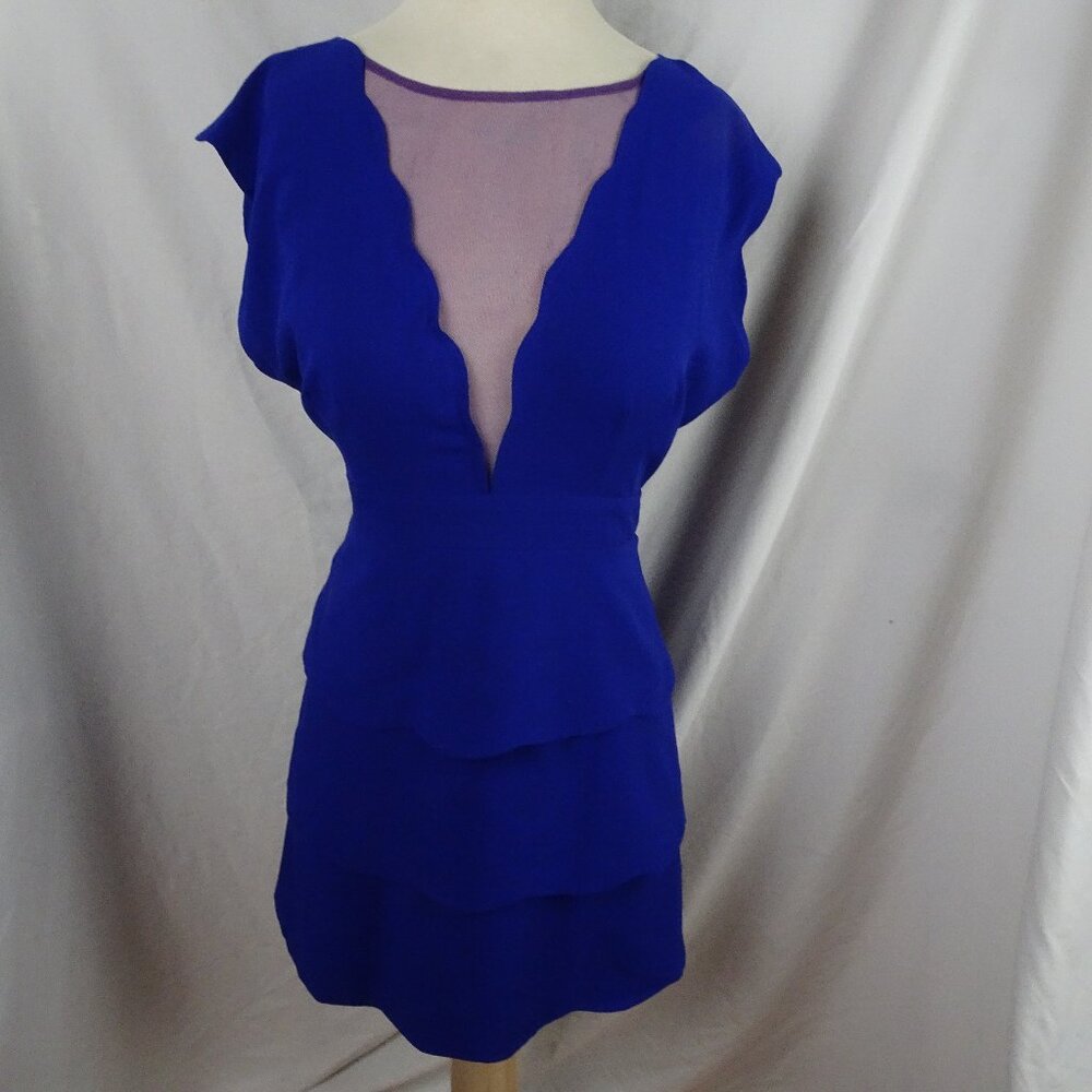 Urban Outfitters Blue & Purple Scalloped Women Dress